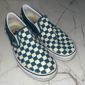 VANS checkered pattern far turquoise